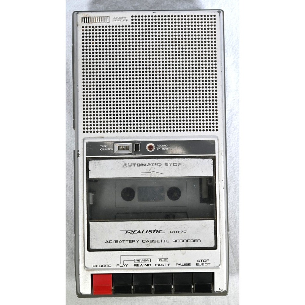 Realistic CTR-70 Portable Cassette Recorder Vintage Parts Repair Retro